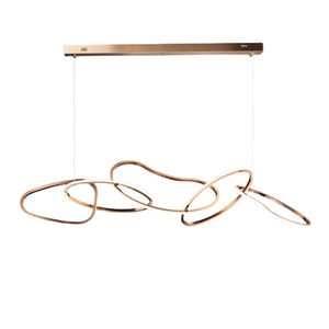 Nordische Moderne Design Kücheninsel Pendelleuchte Gold Linear Decken Luxus LED Kronleuchter für Esszimmer - Product Image 1