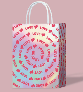 DAMAI Artículos para el Día de San Valentín, Bolsa de Regalo con Corazón Rojo y la Palabra LOVE, Decoraciones para Bodas, Decoración para Fiestas, Bolsa de Regalo de Papel con Diseño Láser - Product Image 6