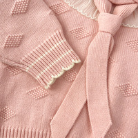 Baby Mädchen Winter Herbst Strick-Set: Langarm-Pullover mit Süßem Rüschenkragen und Kurzem Rock