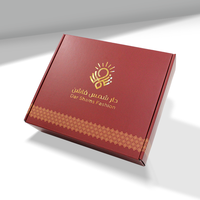 Échantillon gratuit, boîte d'expédition en papier ondulé recyclable, personnalisable avec logo, couleur rouge, cosmétique, auto-érectible, impression quadricolore
