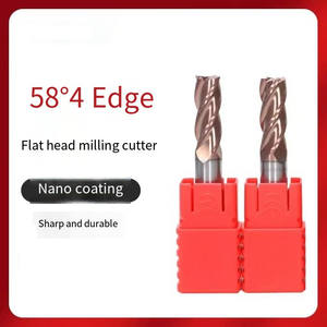 Ad alta velocità <span class=keywords><strong>4</strong></span>-flauto fresa con doppio angolo di scanalature diritte e rivestimento in Altin OEM personalizzabile - Product Image 4