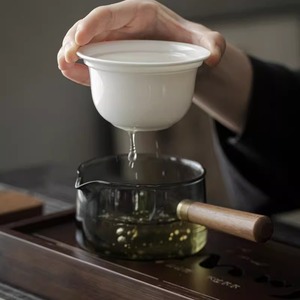 Juego de té de viaje para acampar al aire libre de lujo ligero oveja grasa Jade porcelana blanca mango lateral olla tres tazas regalo de mano juego de té de China - Product Image 2