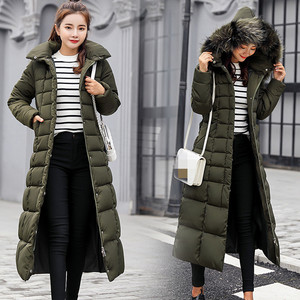 Abrigo de Invierno Elegante para <span class=keywords><strong>Mujer</strong></span>, Estilo Moderno, Recién Llegado, con Cuello de Piel Grande, Largo, Grueso, Ajustado, de Algodón - Product Image 2