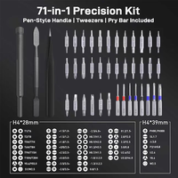 Kit de tournevis de précision 71 en 1 avec étui de rangement en métal, outils de réparation magnétiques multi-embouts pour téléphone, montre, ordinateur portable et électronique
