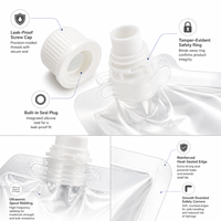Sachets souples transparents personnalisés avec bec verseur, qualité alimentaire, pour jus et boissons, avec bouchon à vis, emballage liquide, sacs en plastique