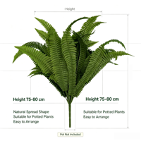 Grande plante artificielle de fougère de Boston, 128 feuilles, fausse fougère en plastique, verdure artificielle pour la décoration intérieure et extérieure, maison, bureau, jardin