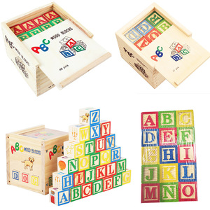 Bambini in legno lettera blocchi di costruzione Puzzle educazione precoce giocattoli <span class=keywords><strong>con</strong></span> <span class=keywords><strong>numeri</strong></span> inglesi e lettere impilate in alto - Product Image 6