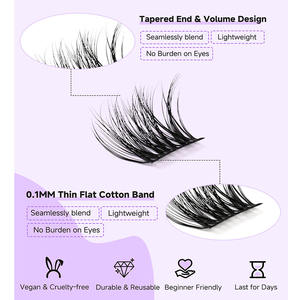 Cils en grappe de marque privée en gros Kit de cils en grappe populaires Wispy Soft DIY Cluster Lashes - Product Image 3