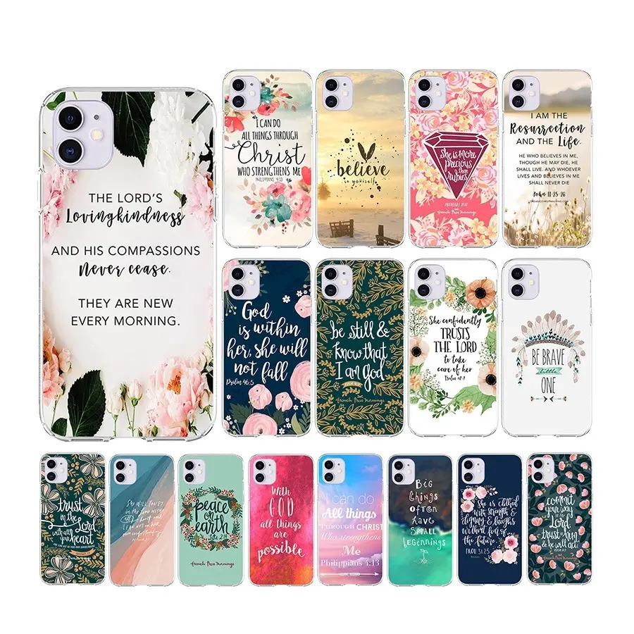 เคสซิลิโคน TPU ลายพระคัมภีร์ไบเบิ้ลสำหรับ iPhone 11, 12, 13, 14, 15 PRO MAX พิมพ์ UV