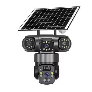Cámara de Vigilancia Solar V380Pro con Triple Lente de 360 Grados, WiFi 4G, Exterior, IP66 Impermeable, Visión Nocturna en Color - Product Image 5