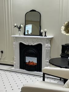 <span class=keywords><strong>D</strong></span>écoration de foyer en marbre moderne et luxueuse sur mesure, en marbre italien Calacatta Viola - Product Image 5