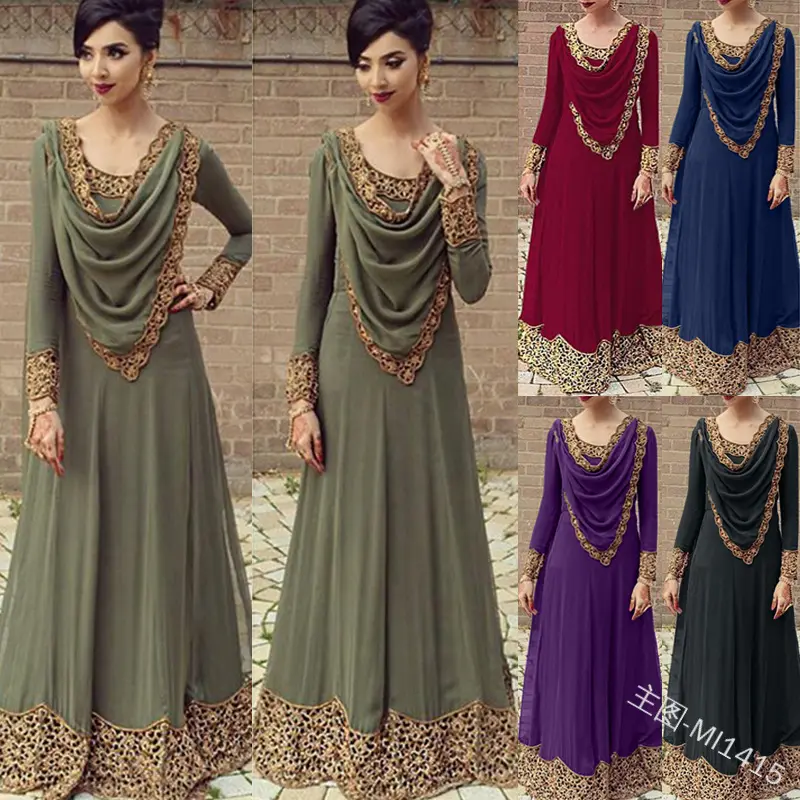 CX51 Matchyou Malaysia Turkey Women Islamic Clothing Long Sleeve Dress Dubai Islam Pakistani Salwar Kameez