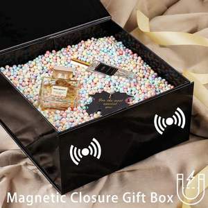 Caja de Regalo Magnética de Papel Negro con Logotipo Personalizado, Caja de Embalaje Rígida Reciclable para Joyas y Relojes - Product Image 3