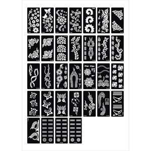 Stencil per Tatuaggi Temporanei all'Henné per Donne e Uomini, Adesivi per Trasferimento di Disegni di Tatuaggi con Inchiostro - Product Image 1