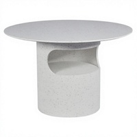 Table à manger ronde extensible de 1200 mm, finition mélamine blanche, table en bois d'ingénierie moderne pour projet d'appartement, OEM