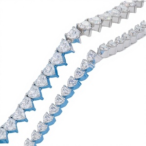 Fine Jewelry Women Iced Out 3mm 4mm 925 <b>Sterling</b> <b>Silver</b> Rhodium Plated Vvs Vvs1 Moissanite <b>Heart</b> Tennis <b>Bracelet</b> Trendy Gift - Product Image 3