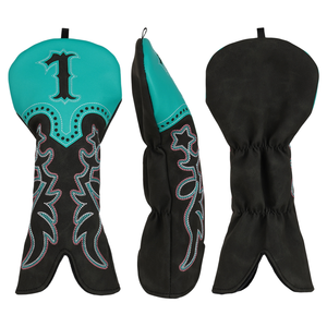 ปลอกหุ้มหัวไม้กอล์ฟหนัง PU แบบคาวบอยสีสันสดใส ปักลายได้ อุปกรณ์เสริมสำหรับไดรเวอร์กอล์ฟ - Product Image 2