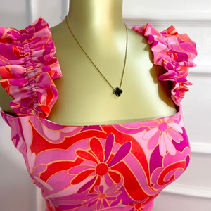 ชุดเซ็ต 2 ชิ้น เสื้อกั๊กสั้นพิมพ์ลายใหม่สำหรับผู้หญิง กระโปรงทรงเอวสูงพลิ้วไหว แฟชั่นลำลอง - Product Image 5