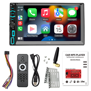 Radio stéréo de <span class=keywords><strong>voiture</strong></span> 2 DIN MP5 Radio de <span class=keywords><strong>voiture</strong></span> multimédia avec lecteur CarPlay <span class=keywords><strong>Bluetooth</strong></span> à écran tactile Affichage numérique 7 pouces - Product Image 1