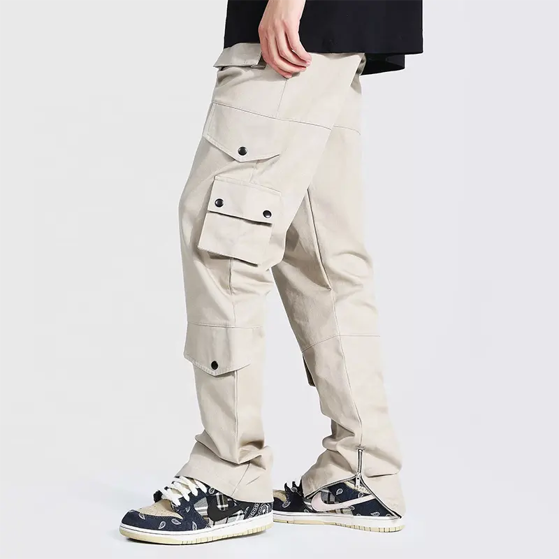High Quality 100% Nylon Mens Hip Hop Cargo Trousers Streetwear Custom Blank Embroidery Multiple Pockets Men Utility Cargo Pants