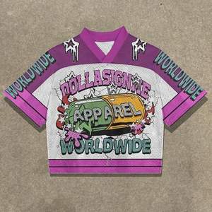 Herren Fußball Trikot Stil Kurzarm Sport hemd Herren V-Kragen Letter-Printed Street T-Shirt - Product Image 5