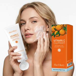 Limpiador Facial <span class=keywords><strong>con</strong></span> Vitamina C, Espuma Limpiadora Profunda Hidratante e Iluminadora, Niacinamida, <span class=keywords><strong>Aloe</strong></span> Vera, Fabricante OEM de Productos para el Cuidado de la Piel - Product Image 1