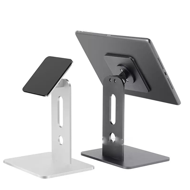 New Arrival Desktop Tablet Holder Magnetic Stand for iPad Pro Aluminum Alloy Adjustable Rotatable Magnetic Tablet Stand for iPad