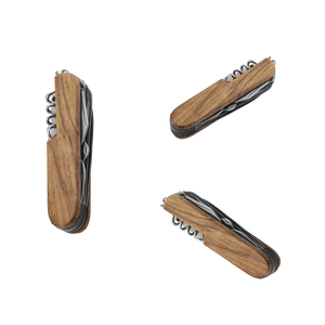 Shero para navaja de bolsillo multifuncional <span class=keywords><strong>suiza</strong></span> con mango de madera herramienta plegable llavero para caza almacenada - Product Image 6