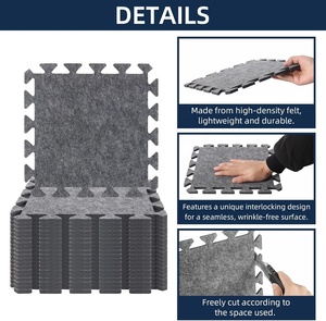 20 Pièces Tapis Acoustique Absorbant le Son en Feutre PET, Tapis de <span class=keywords><strong>Piano</strong></span>, Tapis de Batterie, Tapis de Sol Antidérapant Anti-Vibration à Emboîtement - Product Image 3
