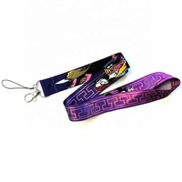 En gros, Lanière courte pour porte-clés en satin et nylon, imprimée avec logo personnalisé, avec clip de sécurité détachable