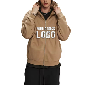 High Quality Drop Shoulder Full Zipper Mens <b>Cardigan</b> <b>Hoodies</b> Coat High Street 430g Thickened Plus Fleece Zip Men's <b>Hoodies</b> - Product Image 2