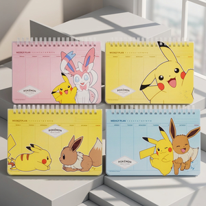 Spiral Binding 4 PCS <b>Set</b> Korean Kids Stationery Cute Character Pikaed Diary Note Anime School Supplies Gift Wholesale for - Product Image 1