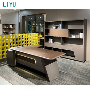 Escritorio Ejecutivo Liyu de Lujo Ligero con Estante, Escritorio de Oficina Moderno y Sencillo para Gerente <span class=keywords><strong>General</strong></span>, Escritorio de Trabajo para Gerente de Oficina - Product Image 2