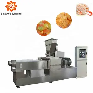 Automatic Fried Bugles Doritos Shrimp Cracker Chips Production Line Prawn Snack Chips Machine