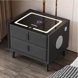 Lampe de charge sans fil intelligente avancée <span class=keywords><strong>Table</strong></span> de chevet en bois massif tables de chevet ultra-étroites pour meubles de maison de chambre à coucher modernes - Product Image 6