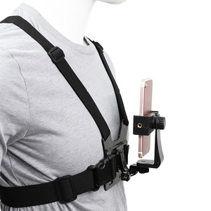 <span class=keywords><strong>Tracolla</strong></span> da tiro fissa 2 in 1 <span class=keywords><strong>tracolla</strong></span> elastica regolabile per telefono cellulare con Clip rapida supporto per cellulare Action Camera Chest Strap - Product Image 2