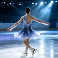 Costume de patinage artistique bleu dégradé à une épaule, drapé, dos profond, jupe ornée de strass pour adultes et enfants, pour concours et spectacles de danse sur glace