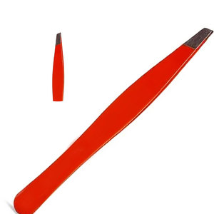 Private Label Eyebrow Tweezers Stainless Steel Eyebrow Tweezers Slant Tip With Anti Slip Grip Professional Customized Logo OEM - Product Image 5