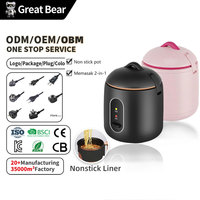 Mini-cuiseur à riz électrique multifonction Great Bear 1,2 L avec contrôle mécanique et revêtement antiadhésif pour dortoir