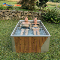 Baignoire de récupération en eau glacée pour deux personnes avec isolation optimale, baignoire de plongeon froid extérieure large