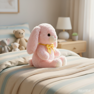 Peluche personnalisée lapin rose à oreilles tombantes, jouet en peluche doux pour enfants, cadeau en peluche OEM/ODM - Product Image 3