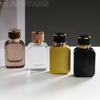 Flacon de parfum cosmétique en verre vide de luxe personnalisé avec pulvérisation couleur or, noir, marron, 30 ml, 50 ml, 100 ml, avec boîte cadeau