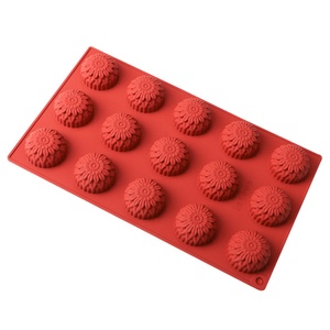 Molde de 15 cavidades semicirculares con forma de flor para mousse, pasteles, helados, chocolate, DIY, apto para alimentos, venta al por mayor - Product Image 5