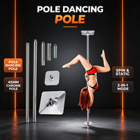 Poteau de danse en acier multi-sections assemblé, avec base carrée, 2-en-1, pour fitness à domicile, fourni directement par l'usine, pour distributeurs