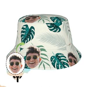 Custom Photo Bucket Hat Personalized Tropical <b>Leaf</b> Design Fun Summer Travel Fishing Cap for Men and Women Cartoon Pattern - Product Image 2