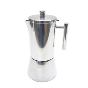 Bình pha cà phê Moka bằng thép không gỉ kiểu Ý 6 tách, khuyến mãi mới, máy pha cà phê Espresso dùng trên bếp với nắp kim loại chân không, dùng cho văn phòng - Product Image 6