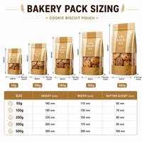 Sachet personnalisé thermoscellable pour biscuits, pochette verticale refermable en aluminium de qualité alimentaire