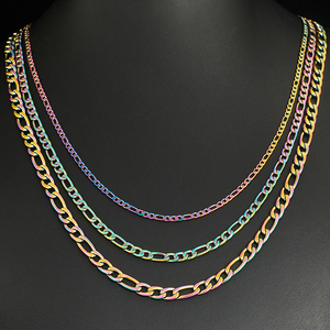Cadena de Eslabones Figaro Vintage Colorida de 3 mm/4,5 mm/6 mm de Ancho para Hombre y Mujer, Collar de Acero Inoxidable, Accesorios de Joyería, Gargantilla, Regalo - Product Image 2