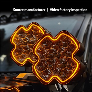 Projecteur <span class=keywords><strong>LED</strong></span> tout-terrain super lumineux de 5 pouces avec anneau halo ambre DRL 4x4 pour Jeep Wrangler, camion, poteau A, <span class=keywords><strong>lampe</strong></span> de conduite auxiliaire de toit - Product Image 3