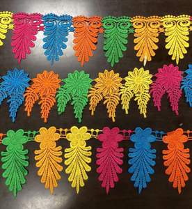 ลูกไม้ปักลายดอกไม้ 3 มิติ หลายสี ประดับด้วยคริสตัลและลูกปัด ทำจากโพลีเอสเตอร์ ขายส่ง - Product Image 2